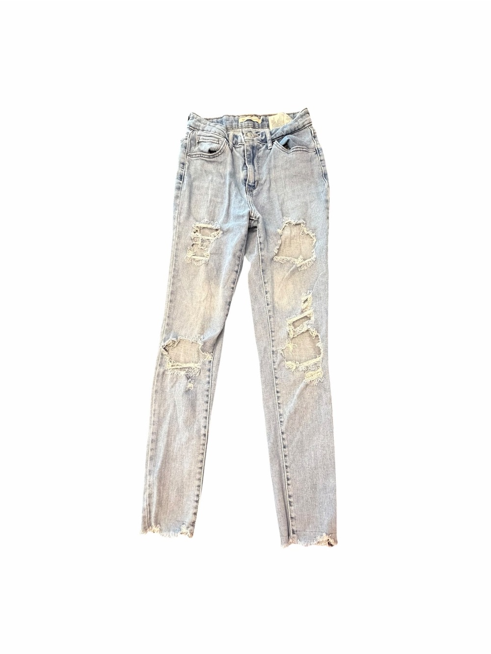 Levi's 721 Women's High Rise Skinny Jeans Light Wash Blue Distressed 5-Pocket 25